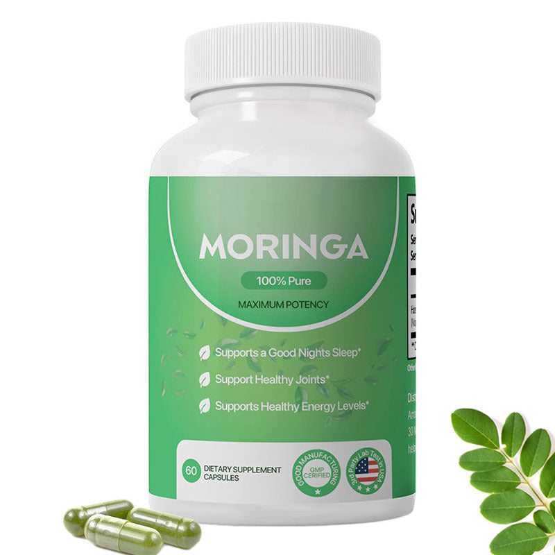 Moringa Capsules, Pura Moringa Leaf Energy, Metabolism & Immune Support, Healthcare Supplement & Vitamins 60pcs Dietary Supplement Capsules