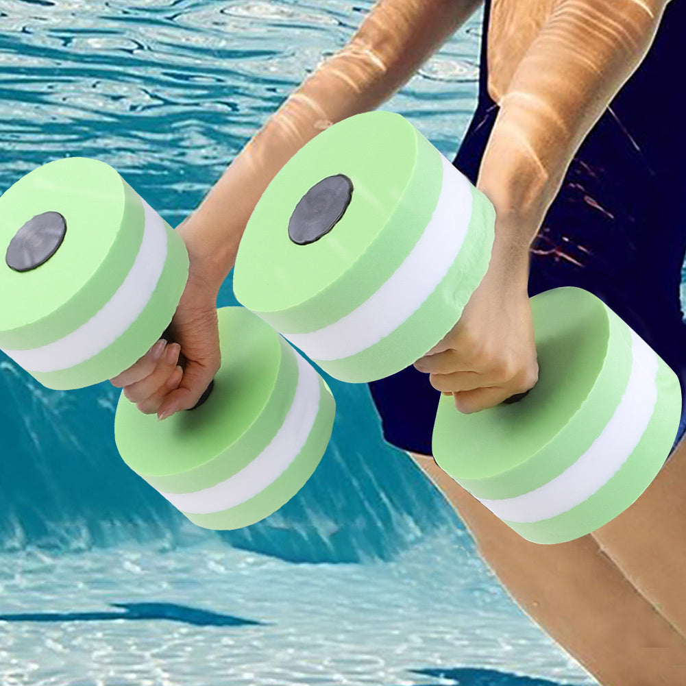 1 Pair Water Float Bodybuilding Training Fitness Yoga Dumbbell Barbell (Green)