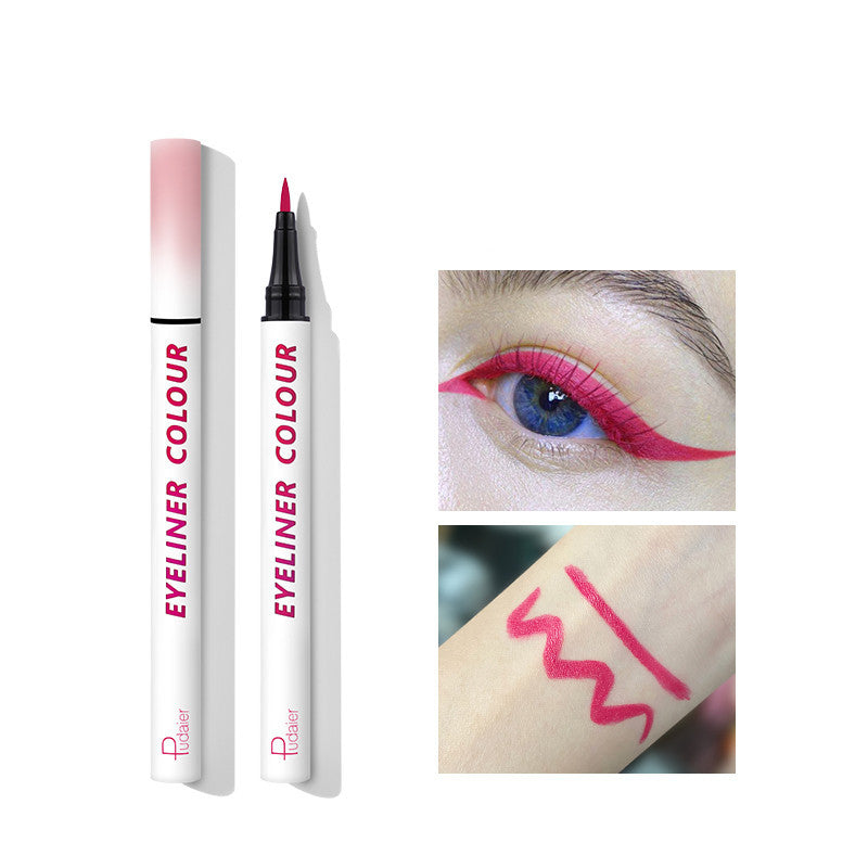 Color eyeliner blue white thin tip very thin