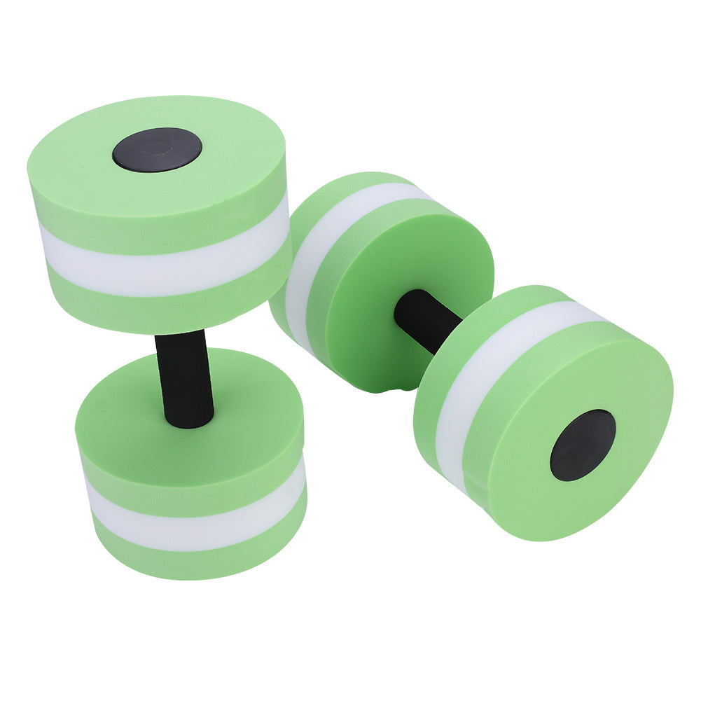 1 Pair Water Float Bodybuilding Training Fitness Yoga Dumbbell Barbell (Green)