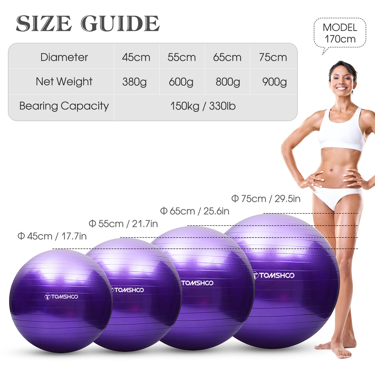 Yoga Ball Explosion Proof Fitness Balance Ball with Air Pump for Pilates Yoga